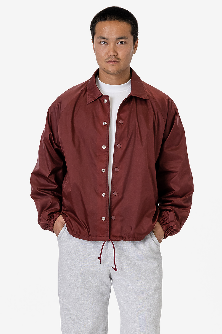 Nylon Raglan Coaches Jacket Mahogany